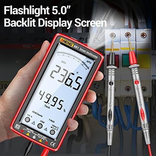 Digital Multimeter Tester Auto-Ranging TRMS 6000 Counts 681 Backlit Screen