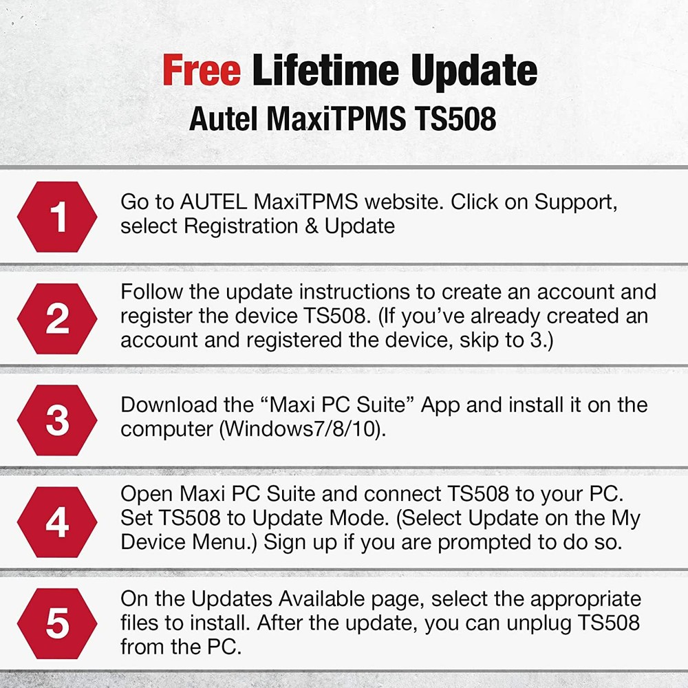 Autel MaxiTPMS TS508WF TPMS Programming Scanner Tool+ 4PCS TPMS MX-Sensor Metal