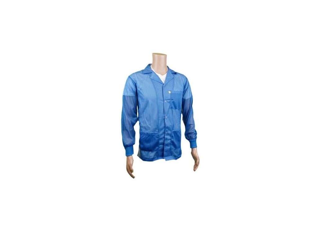 Transforming Technologies JKC8806LB - ESD Jacket, Lapel Collar, Knit Cuff,