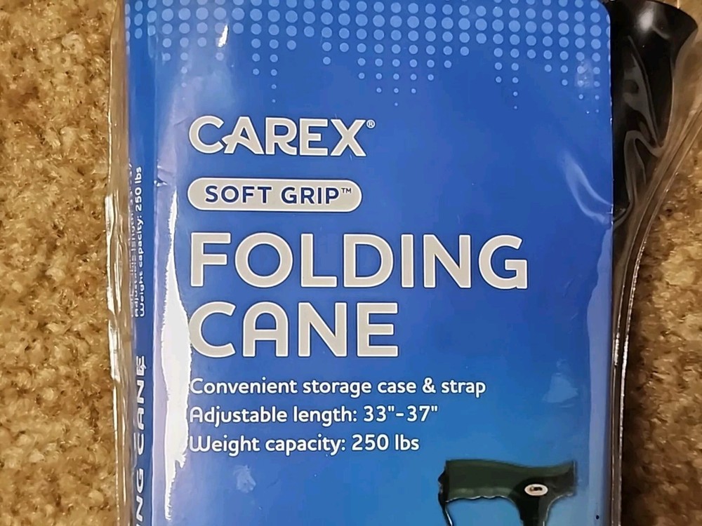 Carex Folding Cane Adjustable Length 33”-37”