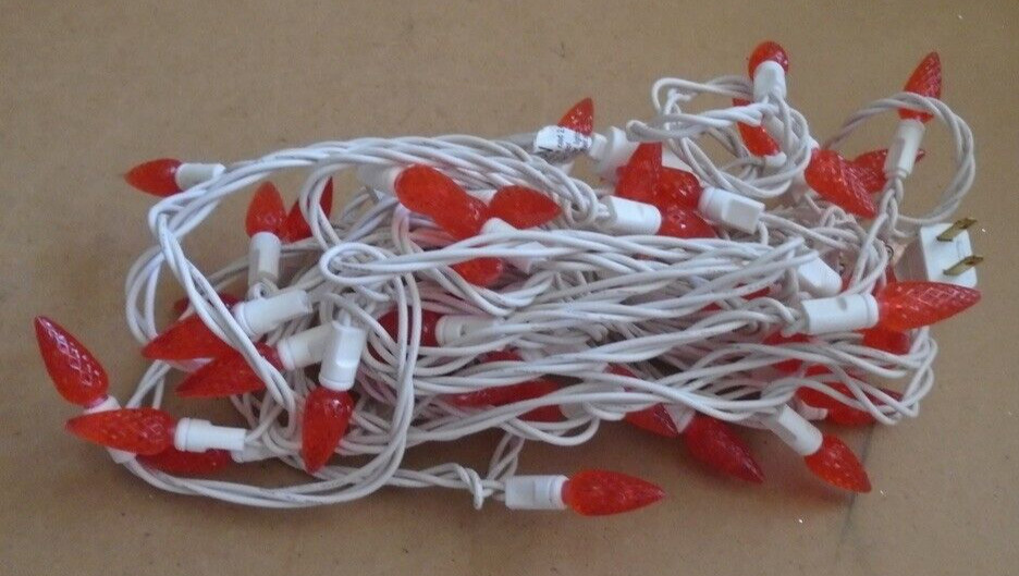 VICKERMAN Commercial Grade C6 String Light Set 50 LED Orange Light White Wire