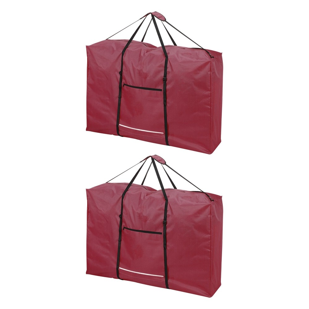 2Pcs 600D Folding Table Storage Bag with Handle 43" x 29" x 11" Red