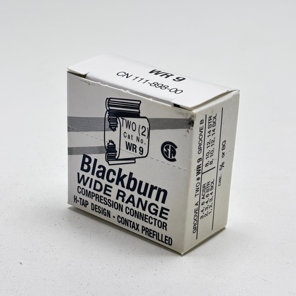 50-PACK ABB BLACKBURN WR9 WIDE RANGE COMPRESSION CONNECTORS H-TAP