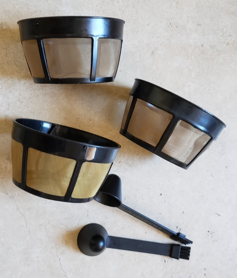 3 Cuisinart Grind & Brew Coffee Maker Gold Mesh Filter Baskets Replacement