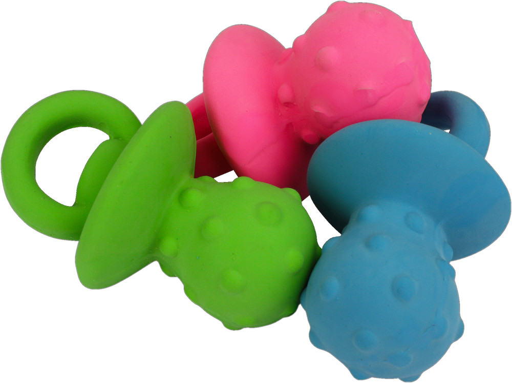 MultiPet Latex Pacifier Dog Squeaker toy Assorted