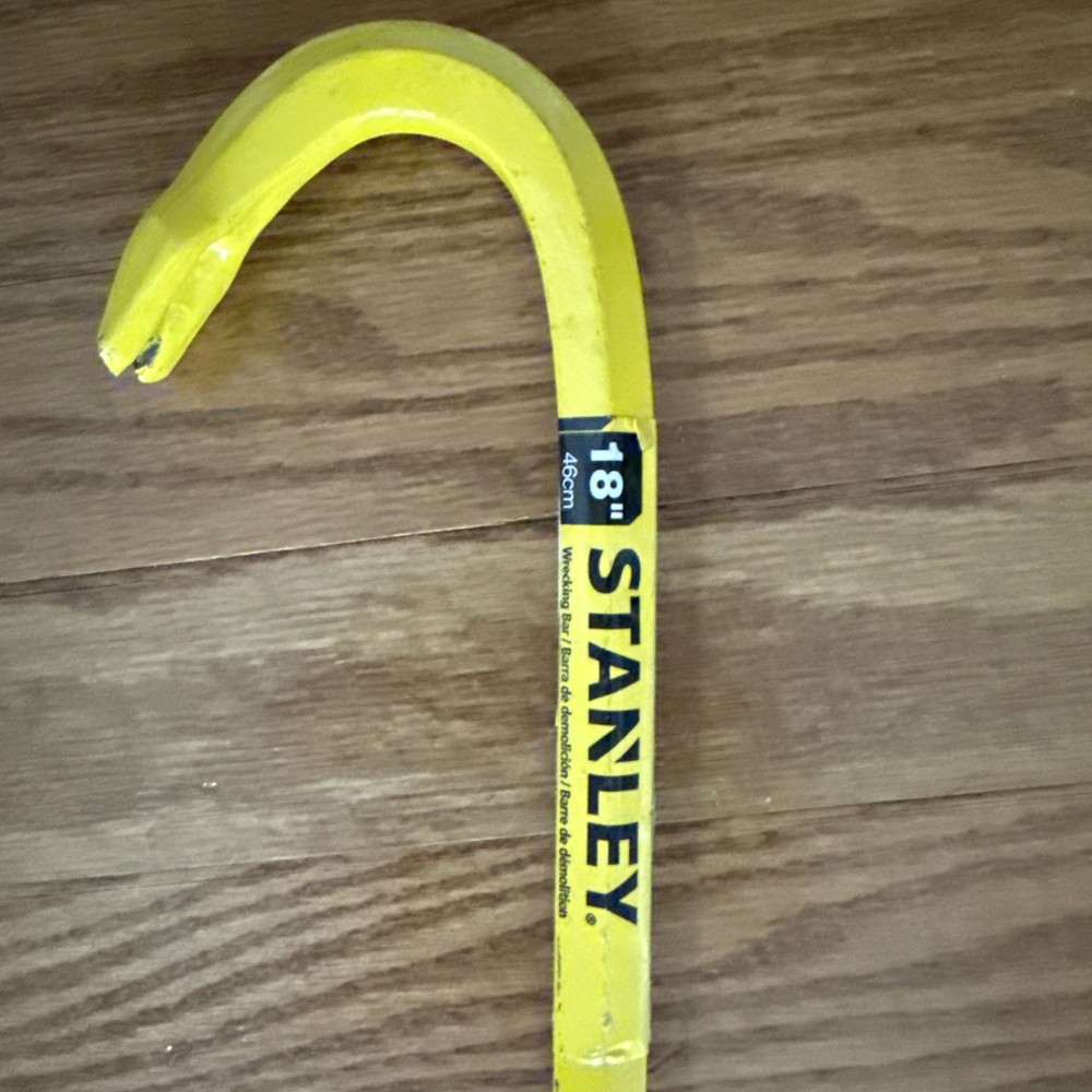 Stanley18” Wrecking Pry Crow Bar Yellow EUC