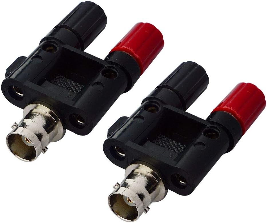 onelinkmore BNC Female to Dual Banana Socket Binding Post RF 2 PCS
