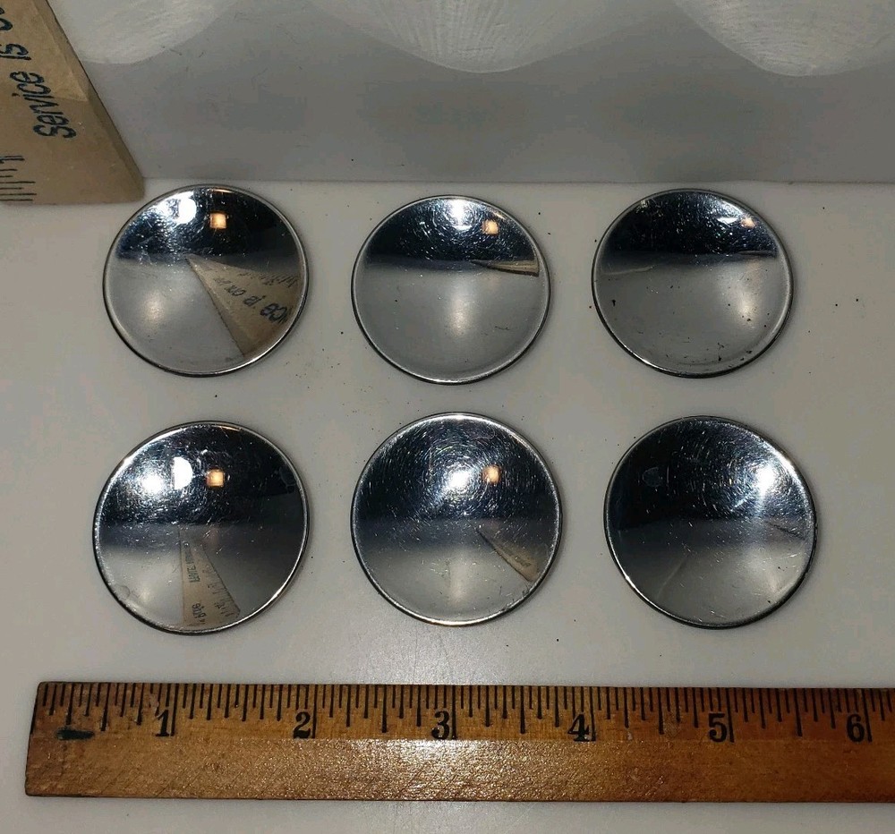 Chrome Cabinet Drawer Pull Knobs Mid Century 1. 5" Diameter Lot Set 6 Vintage