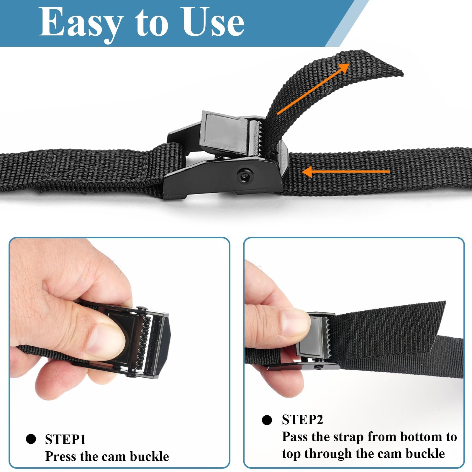 Tie Down Straps, 4 Pack Small Ratchet Straps with Buckles, Black