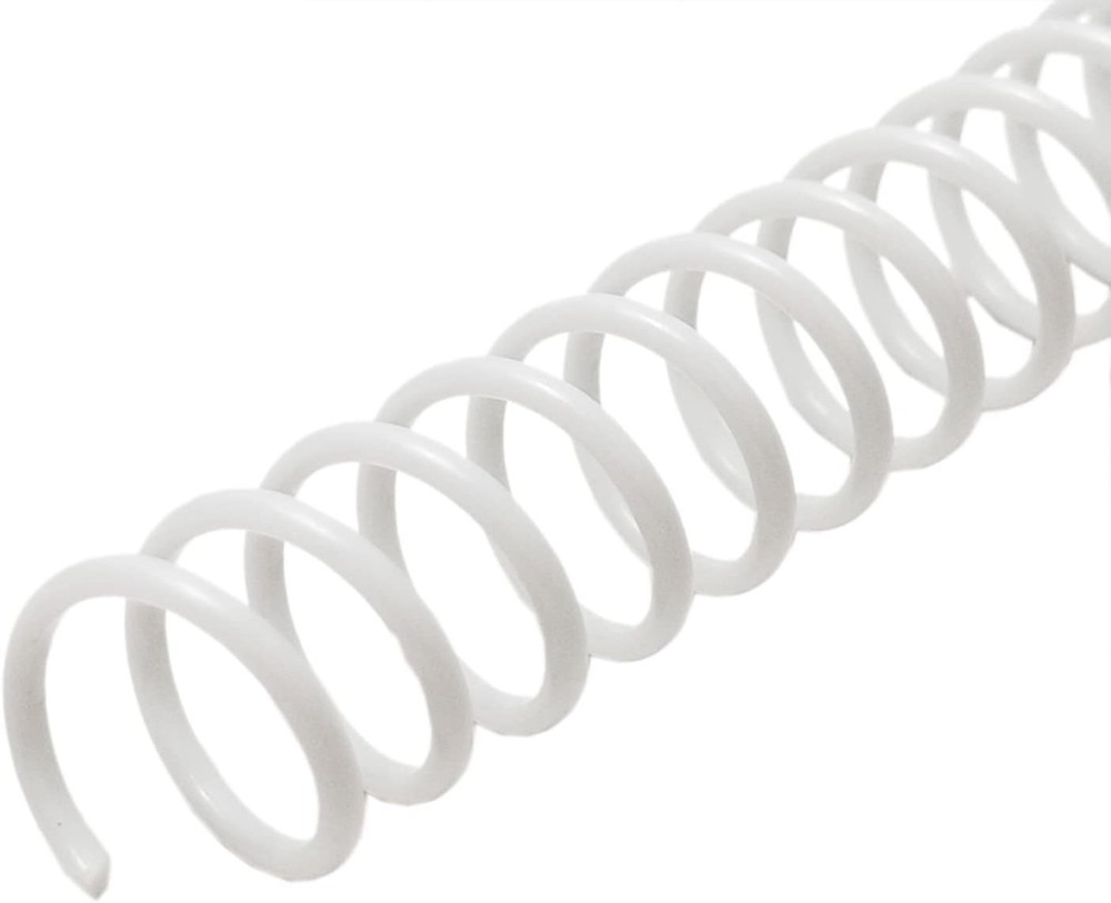 Plastic Spiral Binding Coils 1-1/4" - 280 Sheets, 50 Pack - White