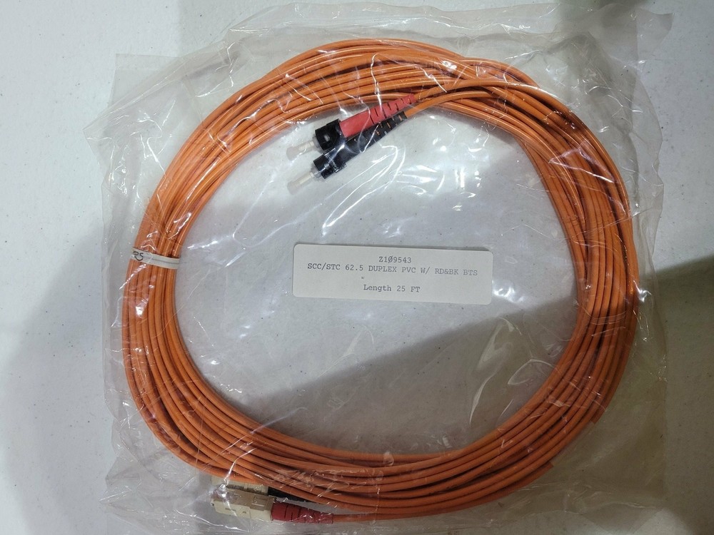 62.5 Multimode, Duplex Fiber Jumper ST-SC 20'