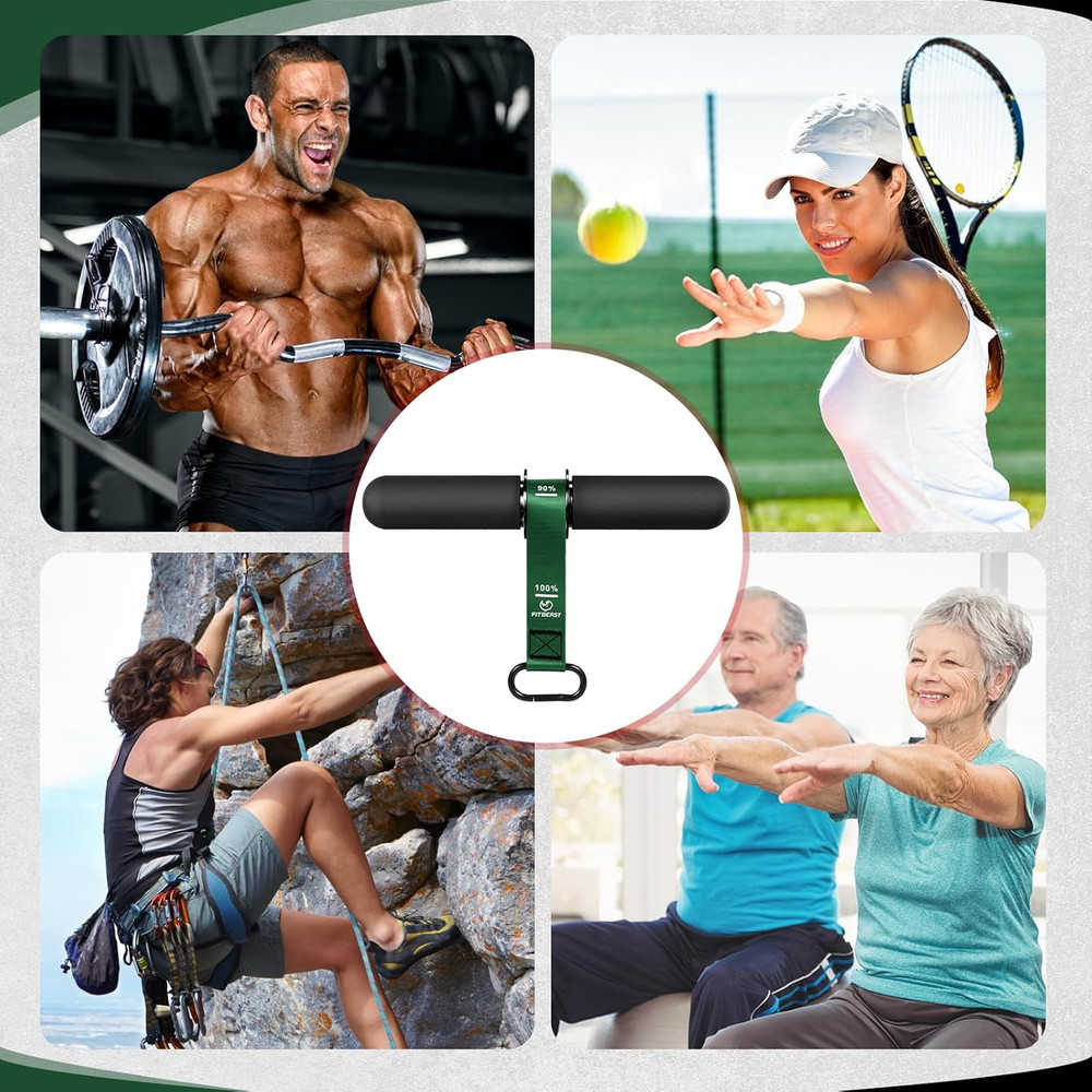Forearm Strengthener & Forearm Exerciser Wrist Roller with Thicker Handle Fore