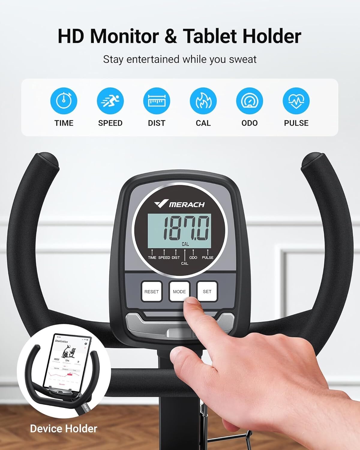 MERACH S19 High-end Magnetic Recumbent Adults Exercise Bike Smart Bluetooth LCD