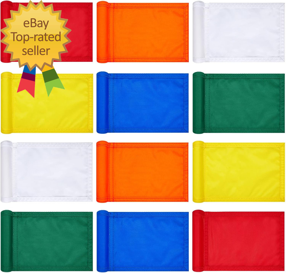 12 Pcs Solid Golf Flag Target Flag with Tube Inserted Waterproof Putting Green