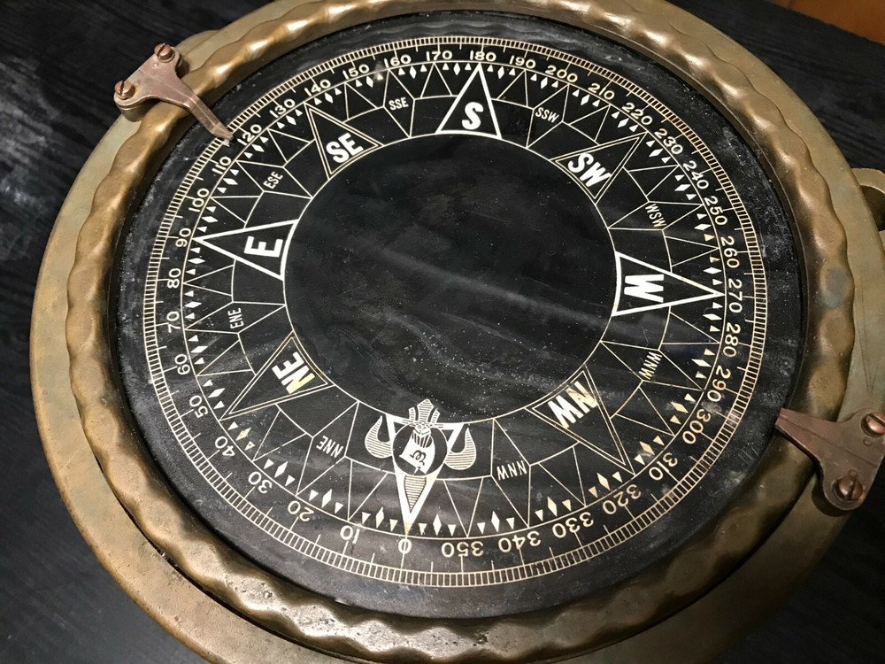 Antique Pelorus (Dumb Compass) Solid Bronze with Light