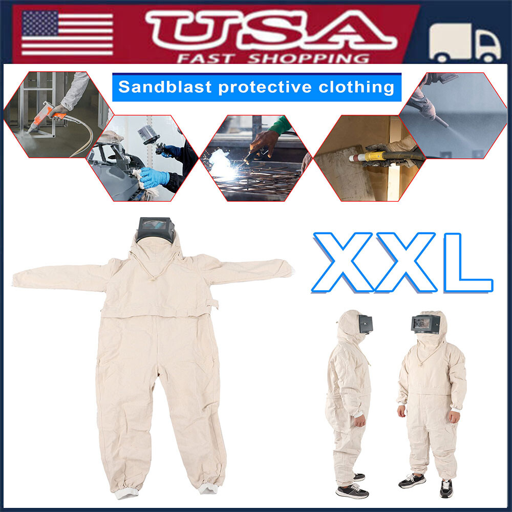 Full Protective Overalls Dustproof Breathable Sand Blasting Suit With Transp Hot