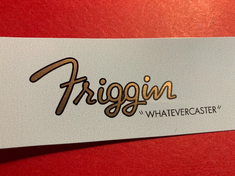Friggin Waterslide Headstock Decals Gold Metallic 2 per order You Customize