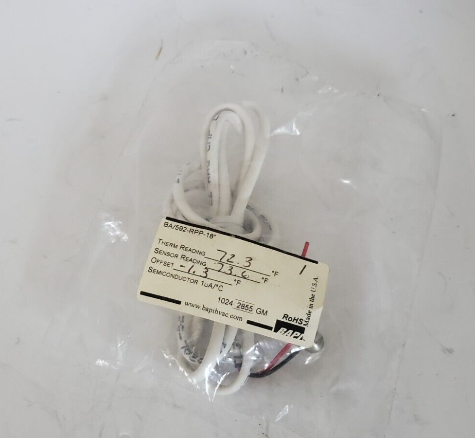 Bapi BA/592-RPP-18" Remote Probe Temperature Sensor