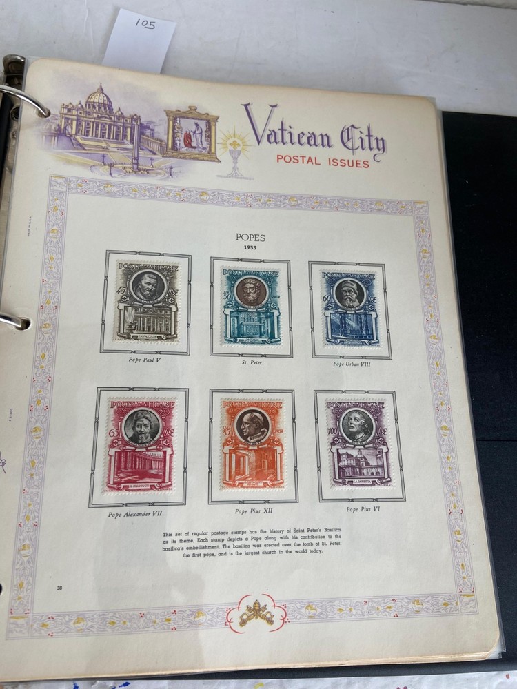 Joystamp: Marvelous White Ace Vatican City Album Pages MH MNH/ USED