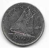 Canada 1984  10 cent  Dime Circulated