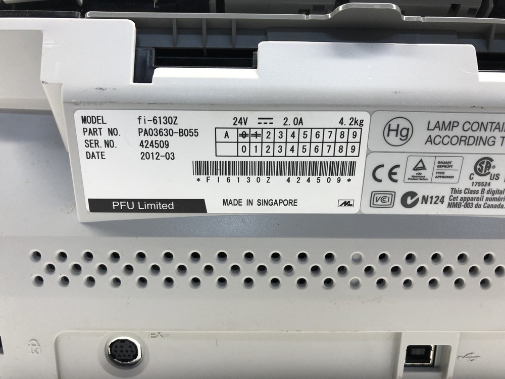 Fujitsu fi 6130Z Color Duplex SheetFeed Document Scanner no trays