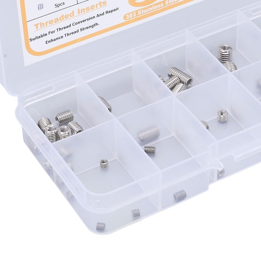 55-Piece Metric Threaded Insert Kit with Thread Reducer Nuts – Fastener Se