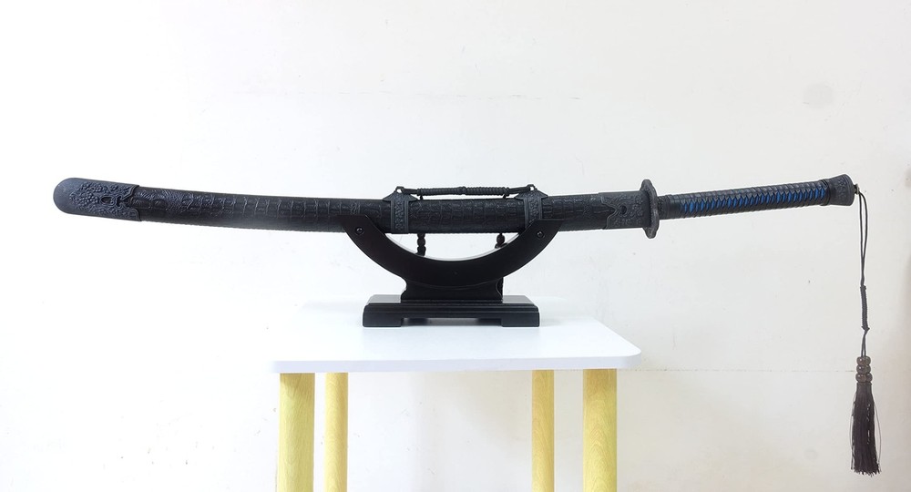 Solid Wood One-Layer Desktop Samurai Sword Hanger Display Holder, for Katana,...