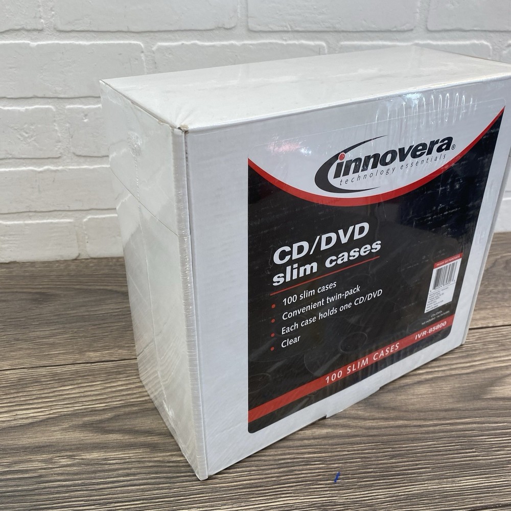 INNOVERA 100 PACK CD/DVD SLIM CASE CLEAR 85800