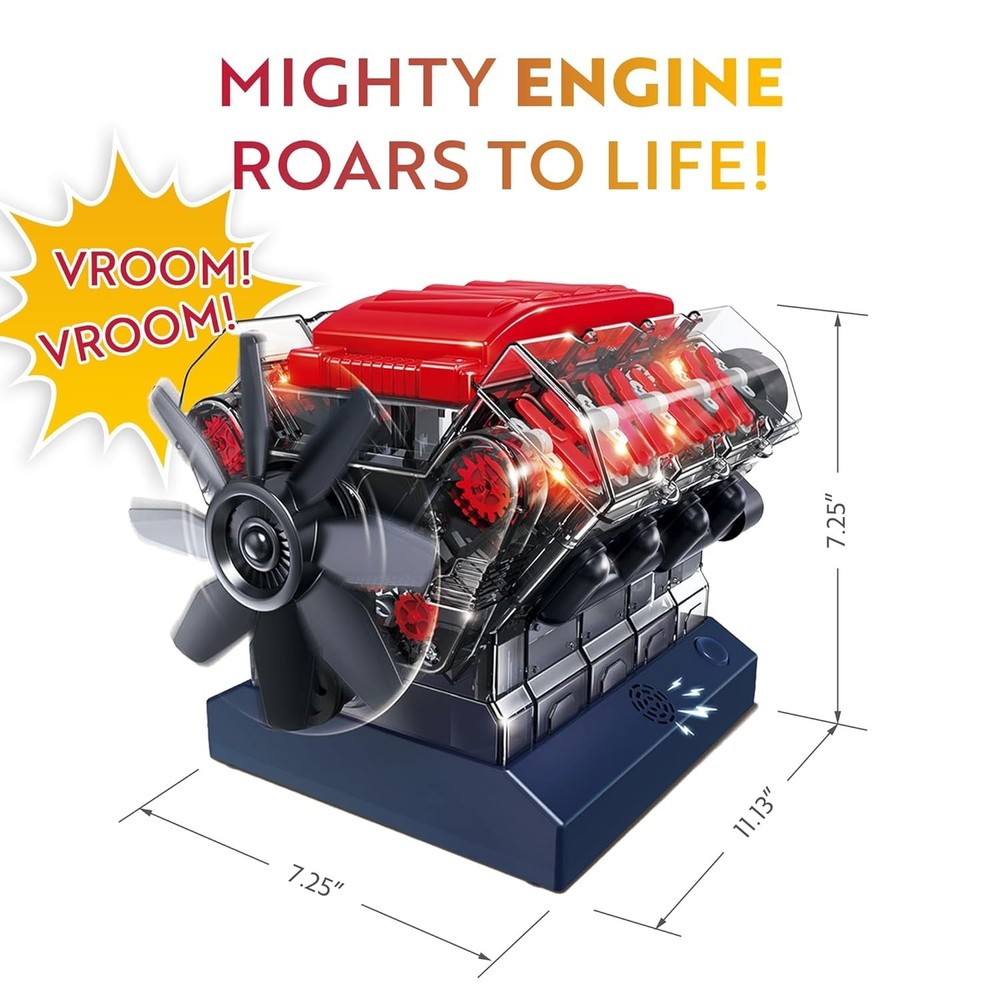 V8 Combustion Engine Model Kit That Runs - Build Your Own STEM Mini V8 Model ...