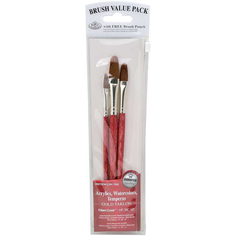 Taklon Filbert Comb Brush Set 3/Pkg