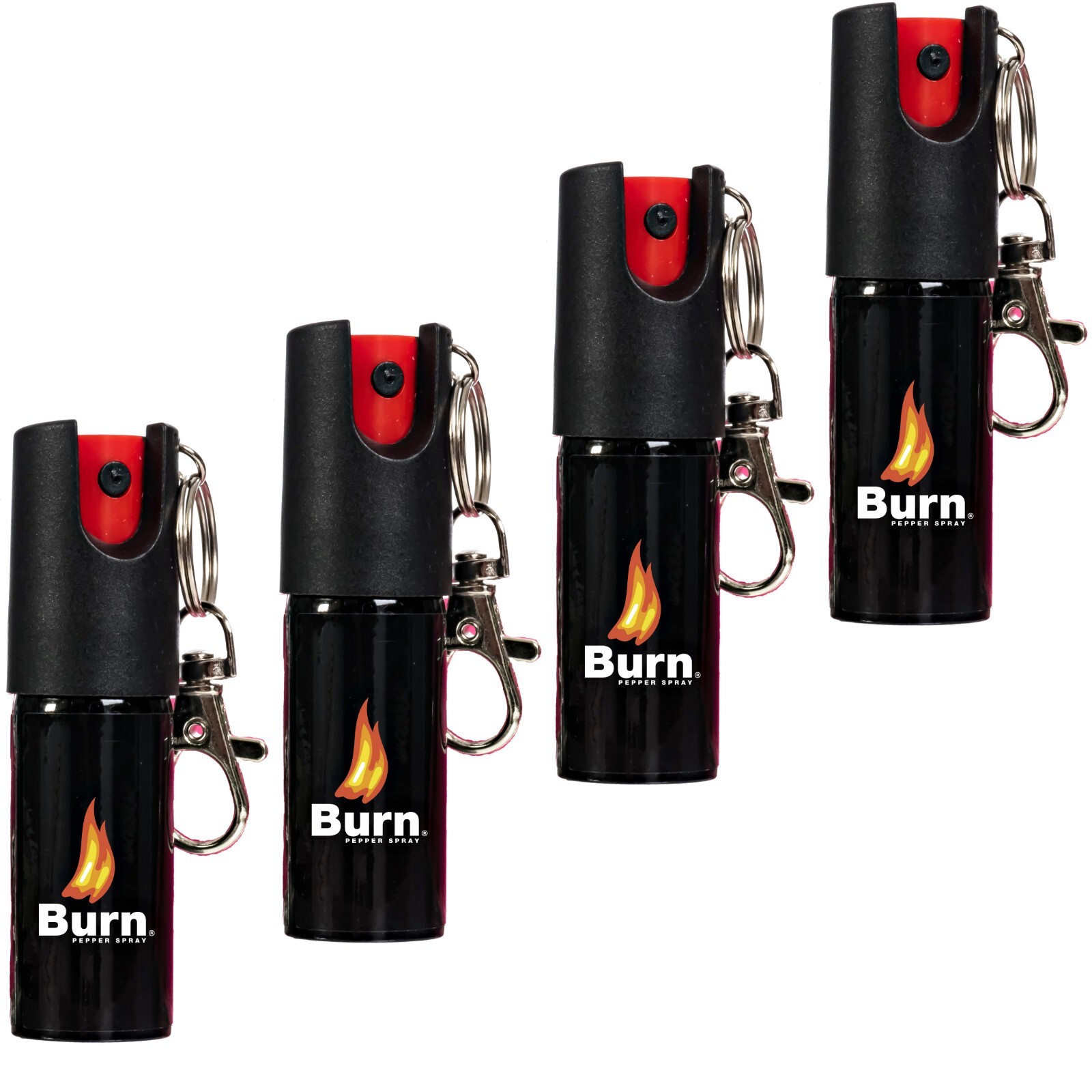 4 PACK BURN Pepper Spray Keychain 1/2oz Self Defense Security Protection