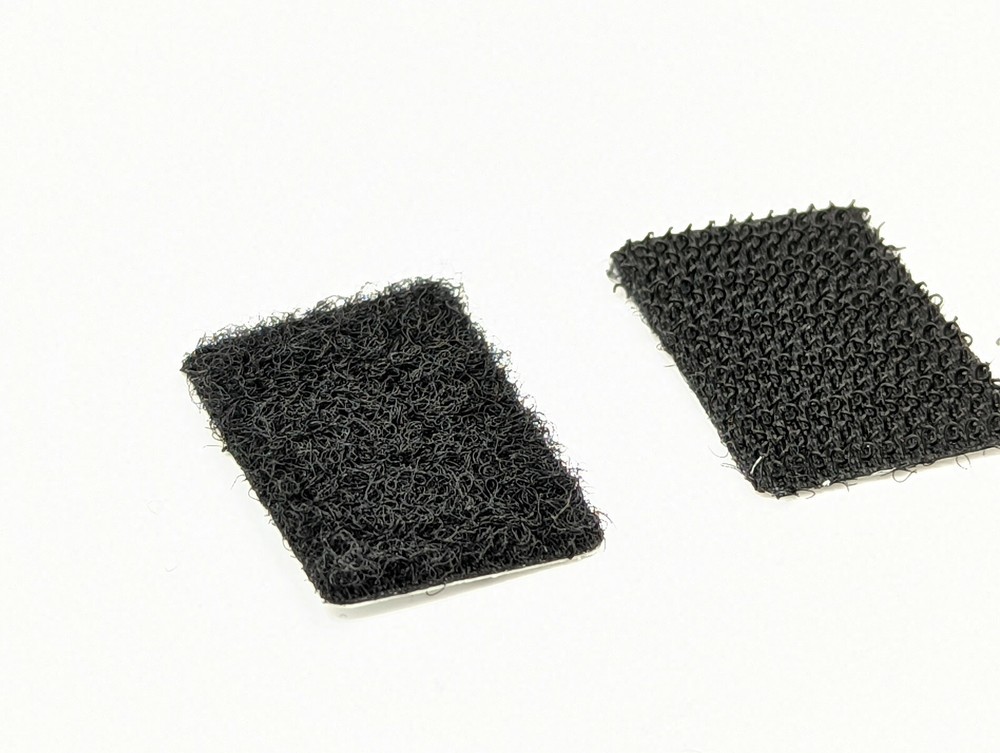 Hook and Loop Strip Square Adhesive Sticky Back Fastener BLACK 25 Sets