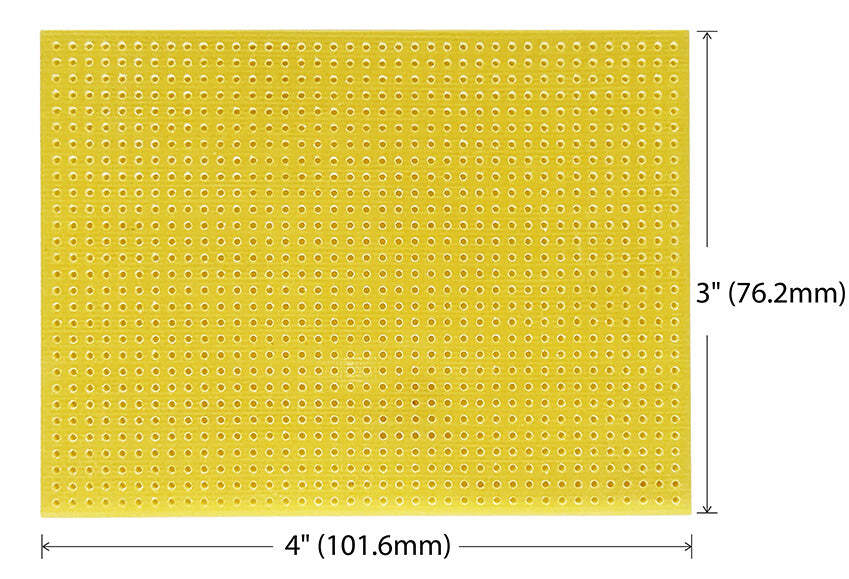 6 Pack 1,160 Holes Perf Board without Solder Pads, 3" × 4" (76.2 x 101.6mm)