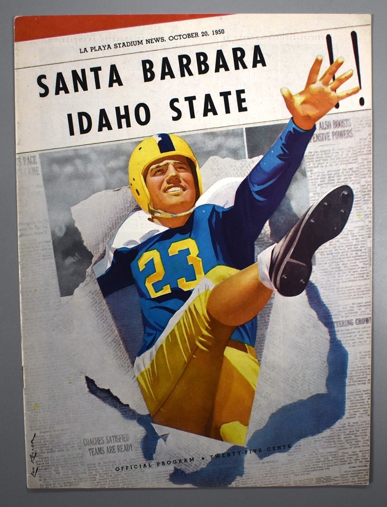 Santa Barbara vs Idaho State October 20th 1950 Official Game Program Football