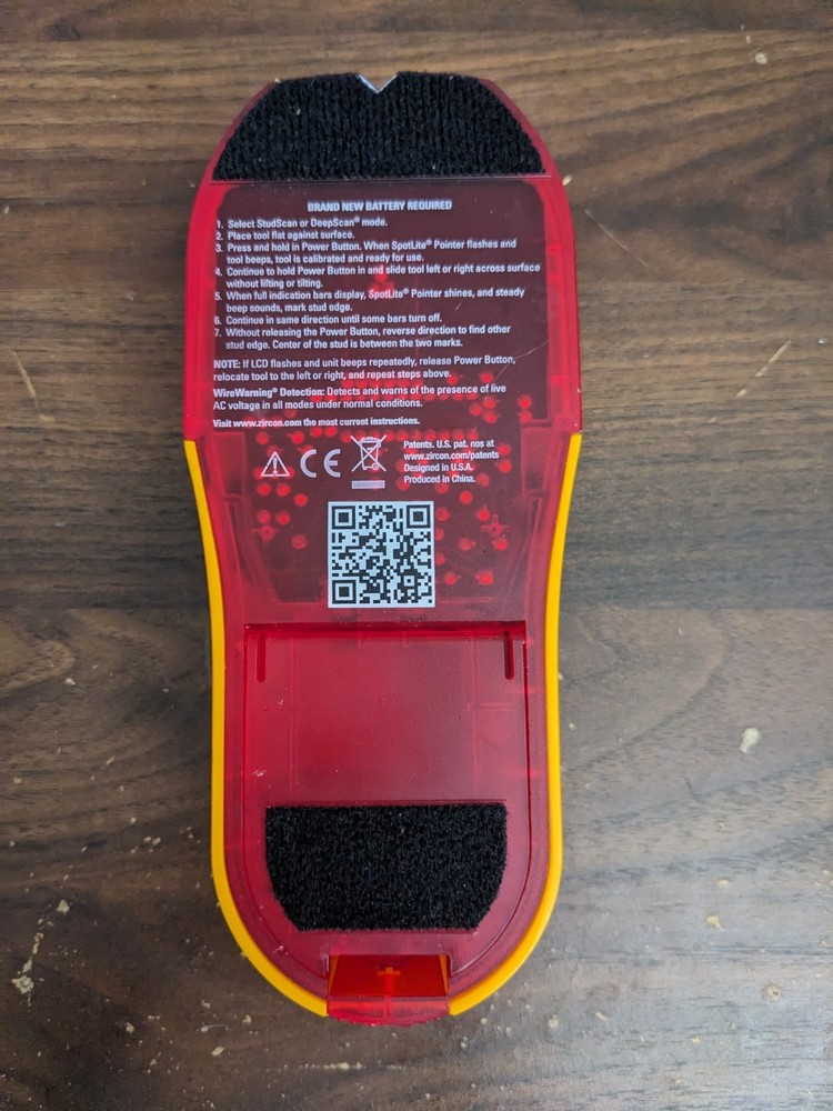 Zircon StudSensor A100 Wall Scanner and Center/Edge Locating Stud Finder