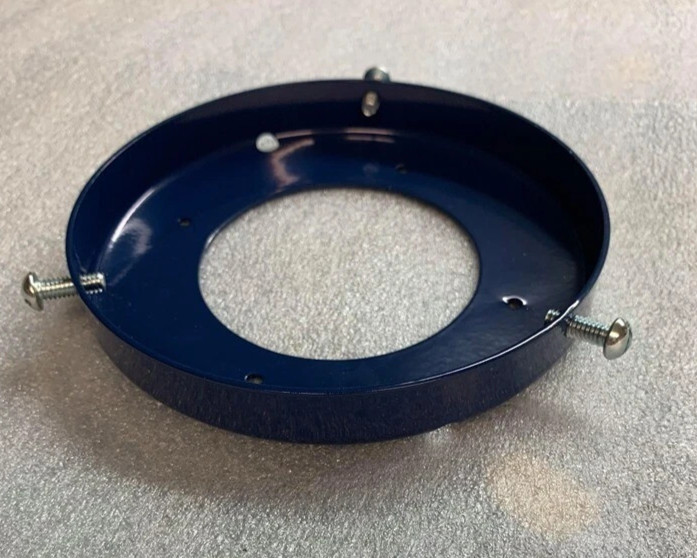 New Made in USA 6 Inch Steel Powder Coated DARK BLUE Gas Pump Globe Ring Holder