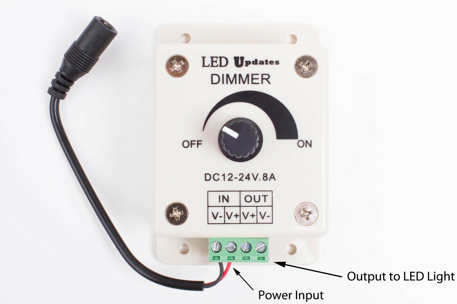LED Light Dimmer with Manual knob for LED Strip Module Under Cabinet Showcase
