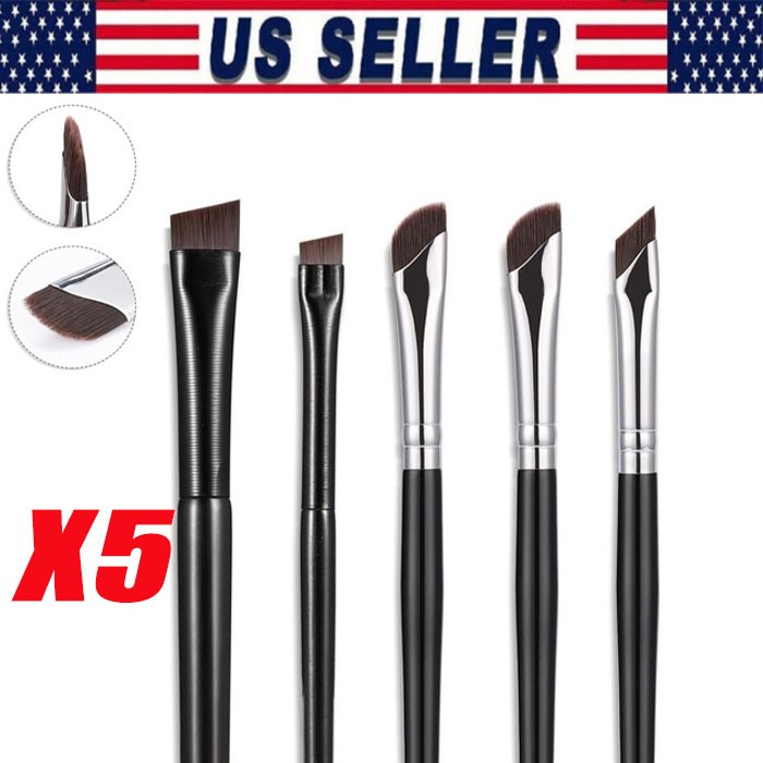 5Pcs Eyeliner Brushes Fine Angled Eye Liner Ultra thin Precision Makeup Brushes