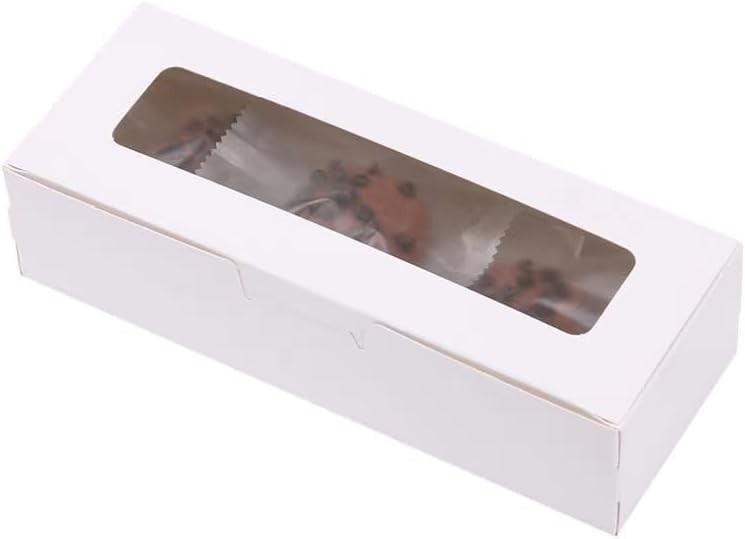 Recyclable Macaron Boxes - 20 Pack for 6-10 Macarons, Elegant Gift Packaging