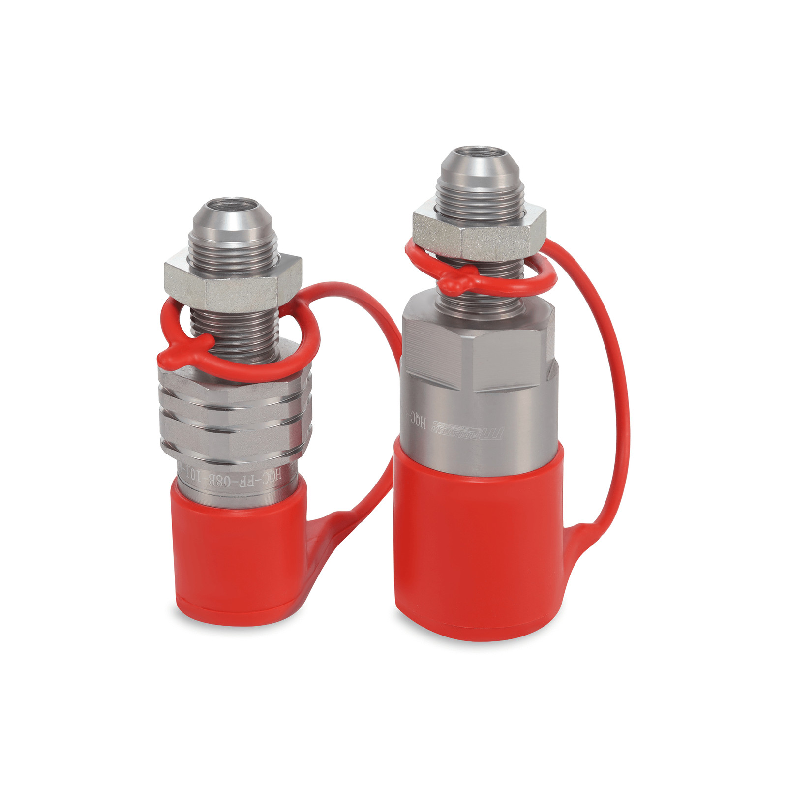 1/2″ Flat Face Hydraulic Quick Couplers Set - 5/8″ JIC Thread Bulkhead Mount