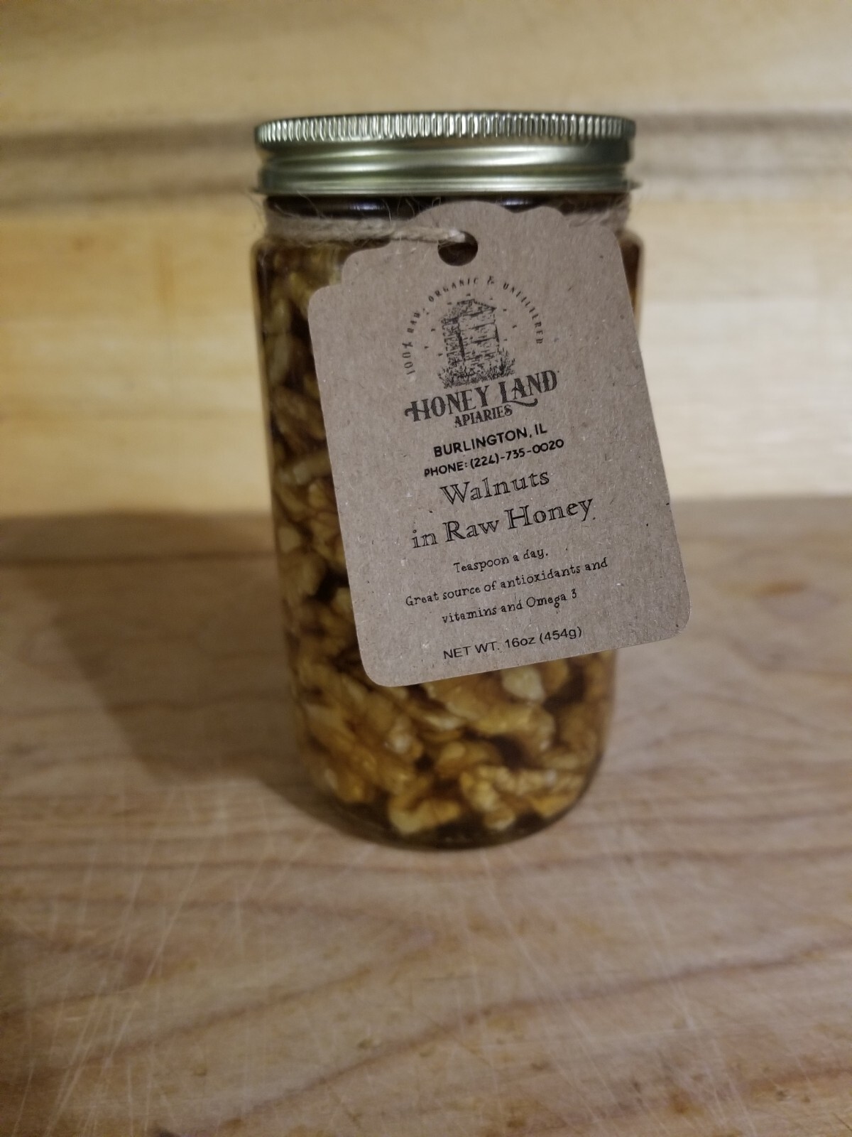 Honey and Walnuts - 100% Raw Wildflower, Local, Organic, Unfiltered