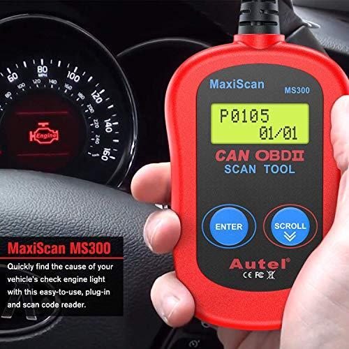 Autel MS300 OBD2 Scanner Code Reader, Turn Off Check Engine Light, Read & Erase
