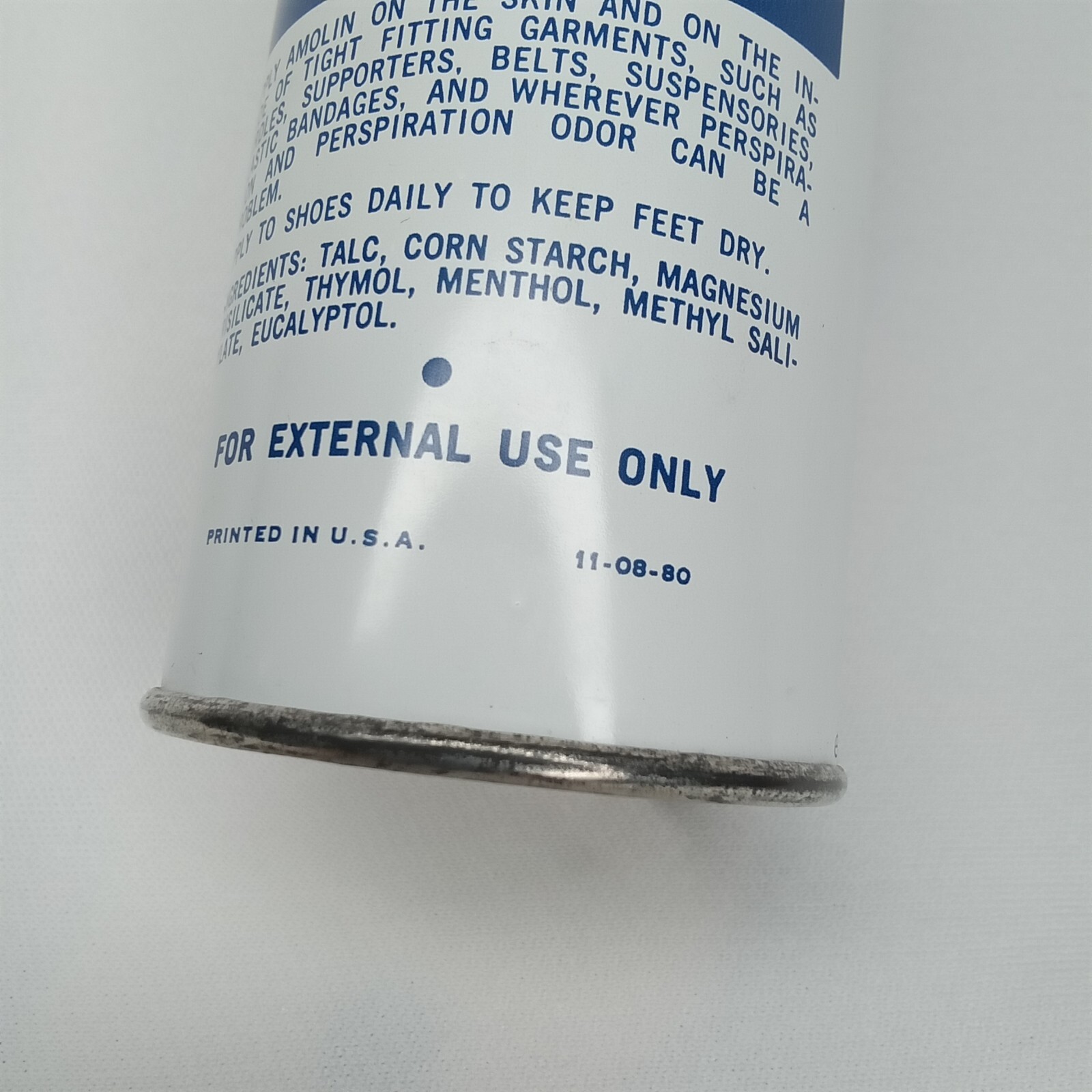 Vintage Amolin Personal Deodorant Powder Tin Norwich New York Made In USA 1940s