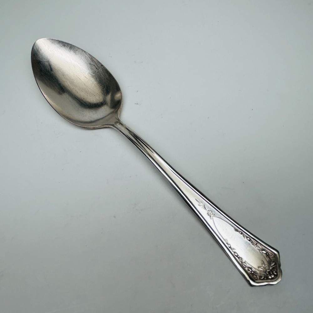 Vtg BRIDE SILVER IS "BRIDE" SOLID SERVING SPOON TABLE SPOON 8" 1923