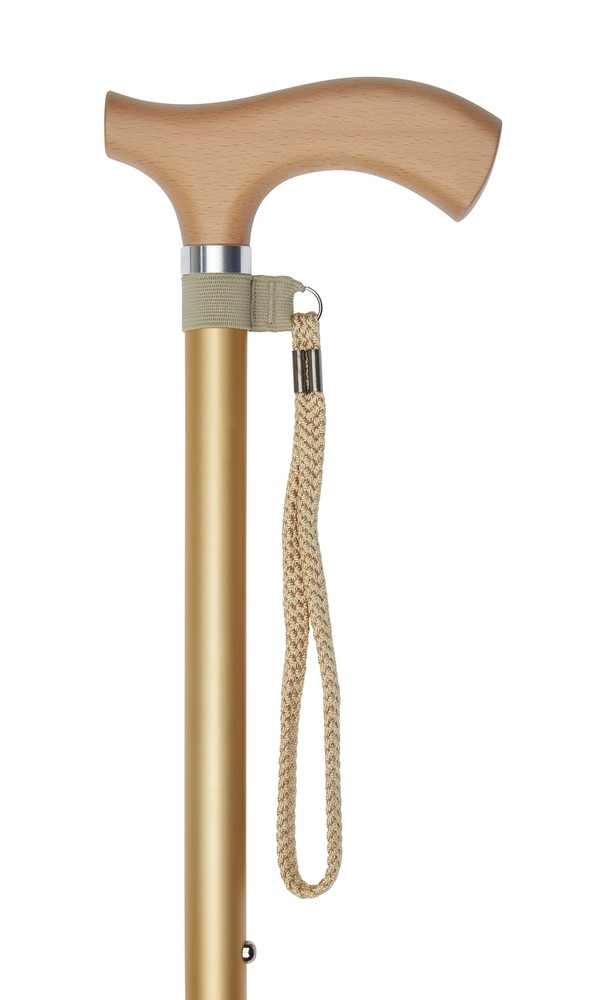 Adjustable Height Walking Cane in Gold Design