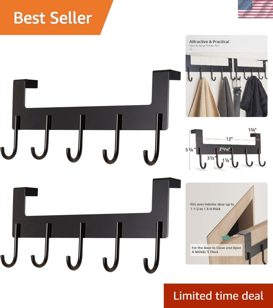 Functional Over Door Hook Set - Heavy-Duty, Rust-Resistant, Easy Install, 2 Pack