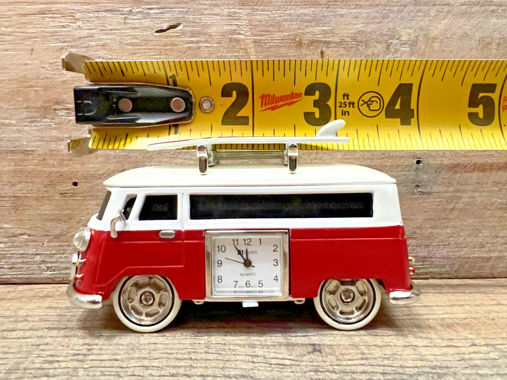 Bus Metal Desk Clock 4" x 2"