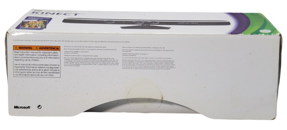 Xbox 360 Kinect Sensor Camera Bundle with Kinect Adventures Complete In Box CIB