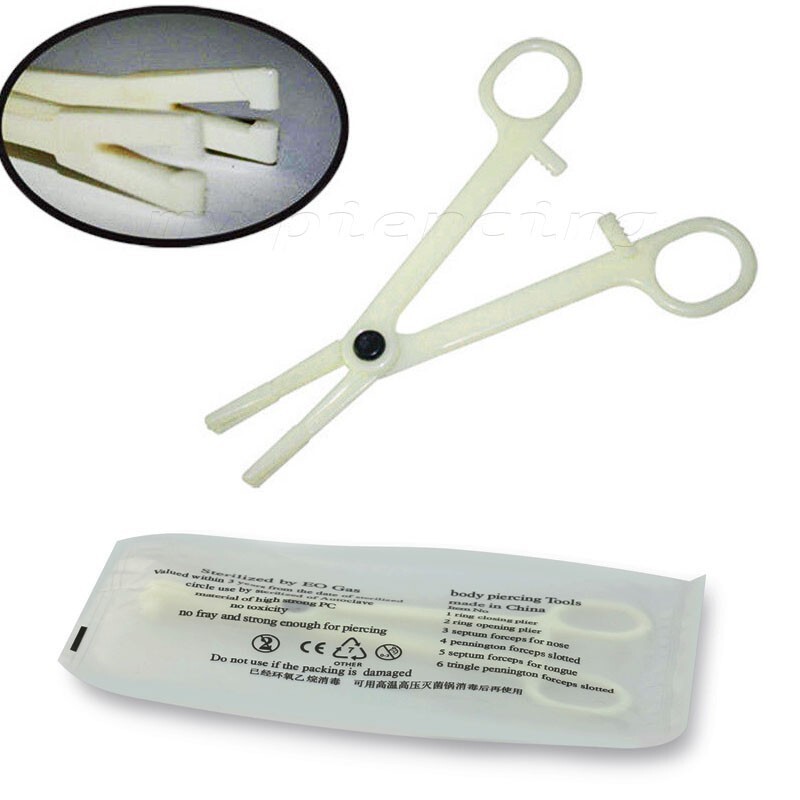 Sterilized Disposable Slotted Pennington Forceps Body Piercing Tools
