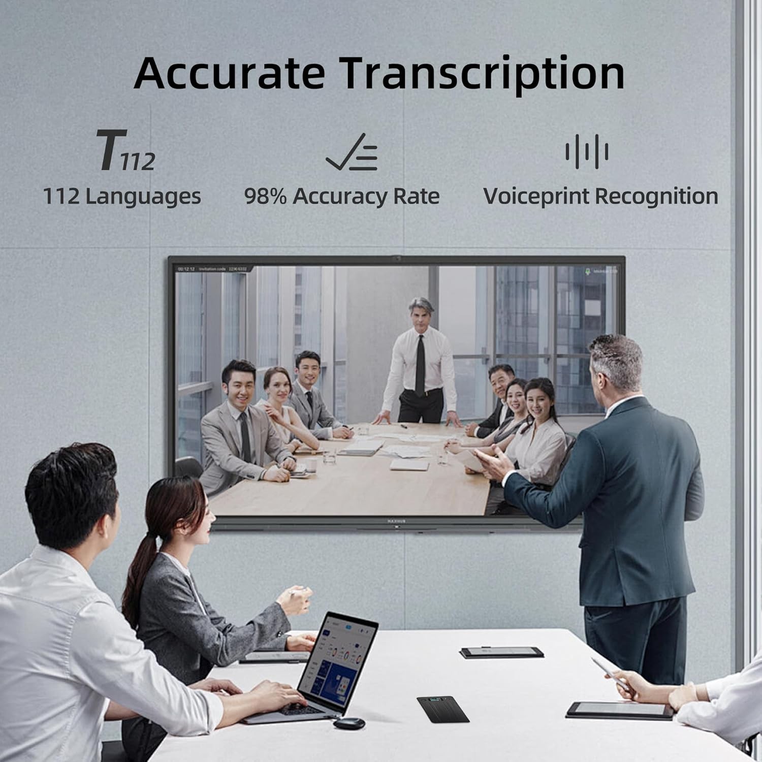 AI Voice Recorder,64GB Smart Audio Recorder W/ Transcribe AI Su Supports 112 Lg